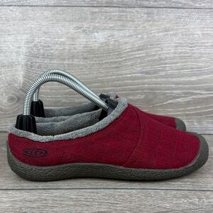 Keen Howser Wrap Slide Women’s Sz 8 Burgundy Red Gray Slip-On Comfort Loafers